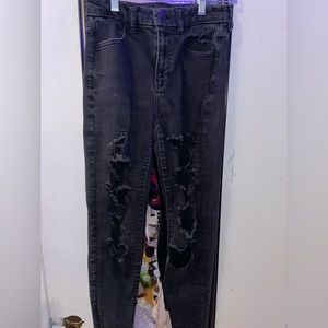 American eagle black ripped jeans